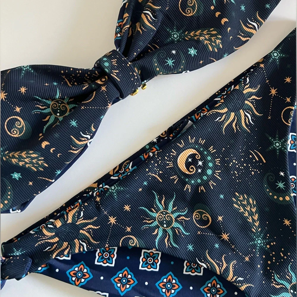 {Vacancy Co.} Brand New REVERSIBLE Moana Moon & Tile Bikini
